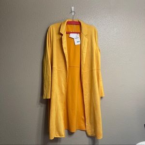 Zara Yellow Faux-Suede Coat (with tags)